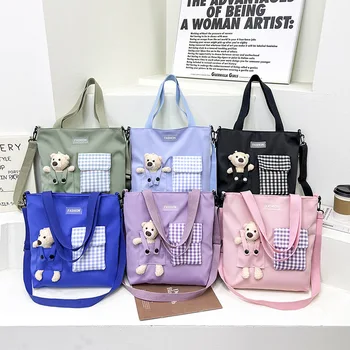 2023 Новая Студенческая Женская сумка Через плечо Корейская Модная Мультяшная сумка через плечо