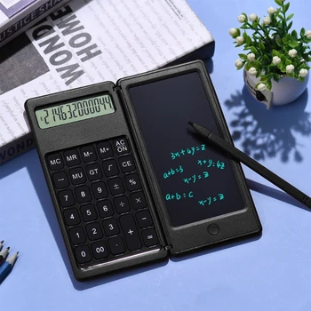 Складной калькулятор 6-дюймовый ЖК-планшет для письма с цифровой функцией блокнот для рисования 12-значный дисплей с кнопкой стирания стилусом