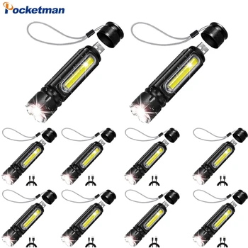 1-10 Упаковок светодиодных фонарей с высоким люменом, водонепроницаемый фонарик, USB перезаряжаемый фонарик для кемпинга, пеших прогулок, Рыбалки, Охоты