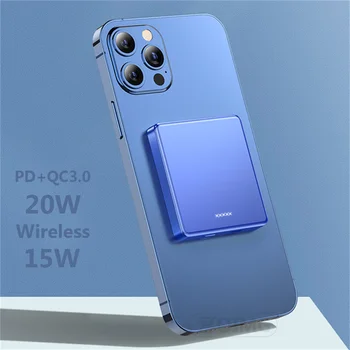2022 Новый Портативный Магнитный беспроводной банк питания 10000 мАч для Iphone 12 13 Pro Макс 15 Вт Быстрое зарядное устройство Внешний аккумулятор мобильного телефона