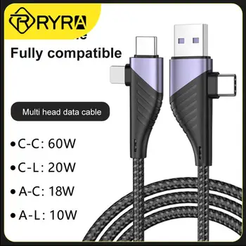 RYRA USB C К USB Type C Для Lightning Кабель PD 65 Вт 20 Вт Быстрая Зарядка Зарядный Провод Для iPhone Huawei Samsung Mi Redmi Шнур