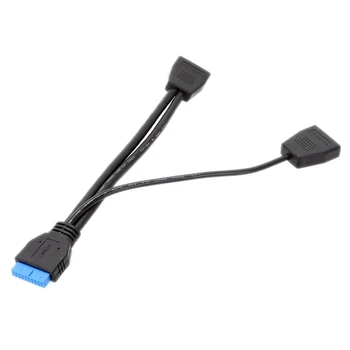 Высокоскоростной двухпортовый USB-адаптер USB3.0 с 19-контактным разъемом, от одного до двух 19-контактных разъемов, разветвительный шнур
