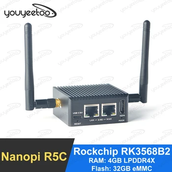youyeetoo NanoPi R5C Openwrt Rockchip RK3568B2 Двойной порт 2,5G Ethernet с модулем M.2 WiFi 4 ГБ LPDDR4X Поддержкой FriendlyWrt